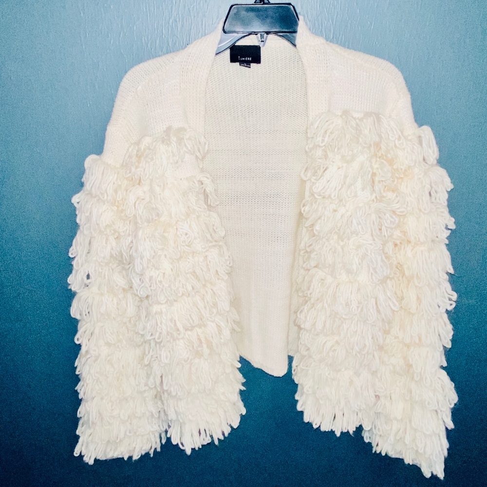 Cream shag cardigan